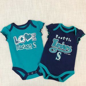 Seattle Mariners Infant Onepiece Bodysuit Lot of 2